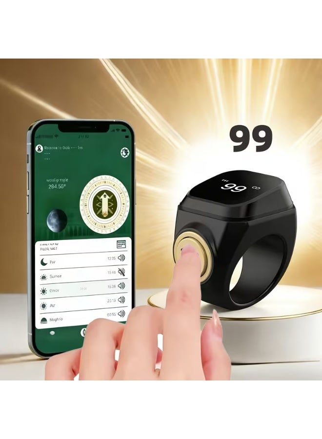 LCD Smart Ring with LCD Screen, Wireless/App-Controlled Calculator & Counter - Rechargeable Battery, Compatible for Fitness Tracker, Phone App Control, Modern Ring Design for Gym, Daily Wear, Android Smart Ring - Image 2